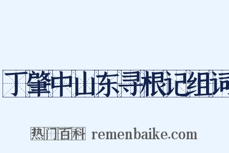 丁肇中山东寻根记组词是什么意思的图片